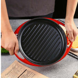 NNEAGS 2X Enamel Porcelain 26cm Cast Iron Frying Pan Skillet Non-stick Coating Steak Sizzle Platter