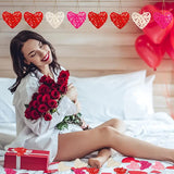NNETM Valentine's Day Vine Heart Craft Set - 15pcs Heart-Shaped Willow Vase Fillers in White, Pink, and Red