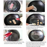 NNEAGS 31cm Cast Iron Wok FryPan Fry Pan with Wooden Lid