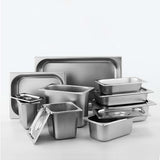 NNEAGS GN Pan Full Size 1/1 GN Pan 20cm Deep Stainless Steel Tray With Lid