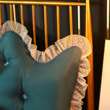 NNEAGS 2X 150cm Blue-Green Princess Bed Pillow Headboard Backrest Bedside Tatami Sofa Cushion with Ruffle Lace Home Decor