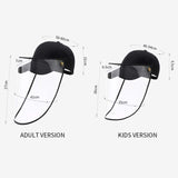 NNEAGS 10X Outdoor Protection Hat Anti-Fog Pollution Dust Protective Cap Full Face HD Shield Cover Adult Black