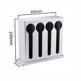 NNEAGS 2X Stainless Steel Buffet Restaurant Spoon Utensil Holder Storage Rack 4 Holes