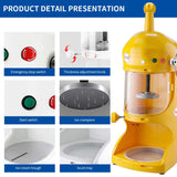 NNEAGS 2X 300W Ice Shaver Crusher Machine Automatic Snow Cone Maker