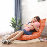 NNEAGS 2X Lounge Floor Recliner Adjustable Lazy Sofa Bed Folding Game Chair Orange