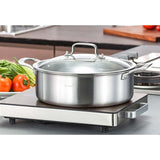 NNEAGS 2X Stainless Steel 28cm Casserole With Lid Induction Cookware