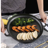 NNEAGS Cast Iron 30cm Frying Pan Skillet Coating Steak Sizzle Platter