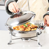 NNEAGS Stainless Steel Gold Accents Round Buffet Chafing Dish Cater Food Warmer Chafer with Glass Top Lid