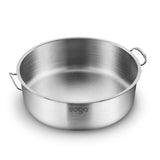 NNEAGS Dual Burners Cooktop Stove 28cm Stainless Steel Induction Casserole and 28cm Fry Pan