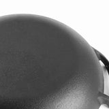 NNEAGS 2X 36CM Cast Iron Wok FryPan with Wooden Lid Fry Pan