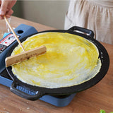 NNEAGS 2X 37cm Cast Iron Induction Crepes Pan Baking Cookie Pancake Pizza Bakeware