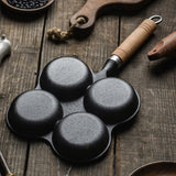 NNEAGS 2X 4 Mold Multi-Portion Cast Iron Breakfast Fried Egg Pancake Omelet Fry Pan