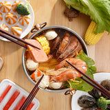 NNEAGS Stainless Steel Mini Asian Buffet Hot Pot Single Person Shabu Alcohol Stove Burner with Lid