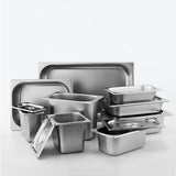 NNEAGS GN Pan Full Size 1/1 GN Pan 6.5cm Deep Stainless Steel Tray With Lid