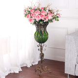 NNEAGS 12pcs Artificial Silk Flower Fake Rose Bouquet Table Decor Pink