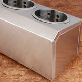 NNEAGS 2X 18/10 Stainless Steel Conical Utensils Cutlery Holder with 3 Holes