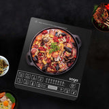 NNEAGS Electric Smart Induction Cooktop and 30cm Cast Iron Frying Pan Skillet Sizzle Platter