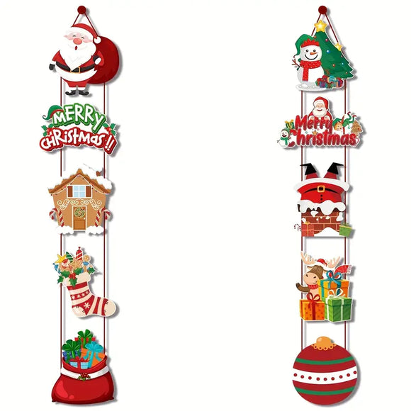NNETM Merry Christmas Door Hanging Banner Set - 10-Piece Festive Home Décor Couplets