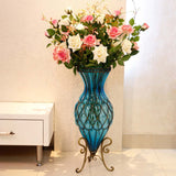 NNEAGS 12pcs Artificial Silk Flower Fake Rose Bouquet Table Decor Pink