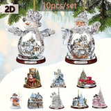 NNETM Santa Claus Hanging Christmas Tree Decoration - 10Pcs/Set