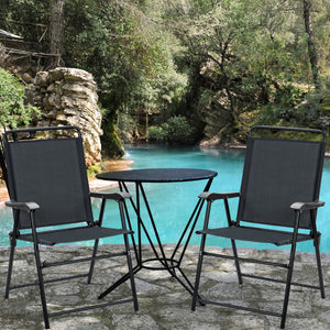 NNECW 4 Pieces Folding Chairs with Ergonomic Backrest for Outdoor