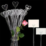NNETM 50-Piece Heart-Shaped Plastic Flower Card Holders