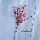 NNETM 8pcs Heart-shaped Pink and Red Berry Stems