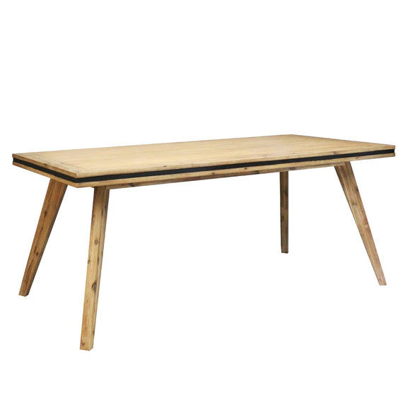 NNEDSZ Table 180cm Medium Size Solid Acacia Wooden Frame in Silver Brush Colour