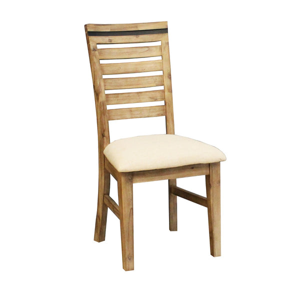 NNEDSZ Wooden Frame Leatherette Solid Wood Acacia Dining Chairs in Silver Brush Colour