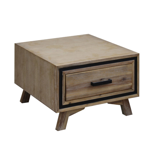 NNEDSZ Table with 1 Storage Drawer Solid Wooden Frame in Silver Brush Colour