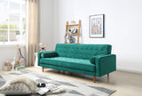 NNEDSZ Bed 3 Seater Button Tufted Lounge Set for Living Room Couch in Velvet Green Colour