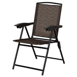 NNECW 2 Pieces Patio Folding Chairs with Armrest