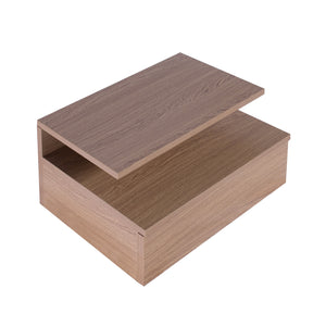 NNEIDS Bedside Tables LED Side Table Storage Drawer Nightstand Wood Oak X2