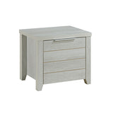 NNEDSZ Pieces Bedroom Suite Natural Wood Like MDF Structure Queen Size White Ash Colour Bed, Bedside Table & Tallboy