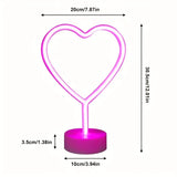 NNETM Neon Heart Light: LED Neon Signs Night Light(Pink) - Heart-Shaped Light with Holder Base