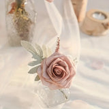NNETM 25pcs Real Touch Cinnamon Combination Artificial Rose Flower Arrangement - Warm Taupe & Nude