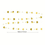 NNETM Heartfelt Elegance: 4m White and Golden Heart Shaped Garland