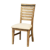 NNEDSZ Wooden Frame Leatherette Solid Wood Acacia Dining Chairs in Silver Brush Colour