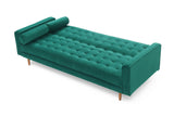 NNEDSZ Bed 3 Seater Button Tufted Lounge Set for Living Room Couch in Velvet Green Colour