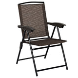 NNECW 2 Pieces Patio Folding Chairs with Armrest