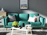 NNEDSZ Seater Sofa Teal Fabric Lounge Set for Living Room Couch with Wooden Frame