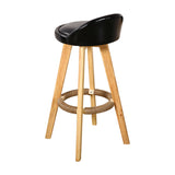 NNEIDS 4x Leather Swivel Bar Stool Kitchen Stool Dining Chair Barstools Black