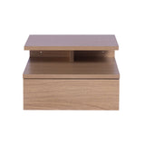 NNEIDS Bedside Tables LED Side Table Storage Drawer Nightstand Wood Oak X2