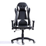 NNEIDS Executive Gaming Office Chair Racing Computer PU Leather Recliner Silver