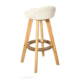 NNEIDS 2x Fabric Swivel Bar Stool Kitchen Stool Dining Chair Barstools Cream