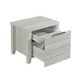 NNEDSZ Pieces Bedroom Suite Natural Wood Like MDF Structure Queen Size White Ash Colour Bed, Bedside Table