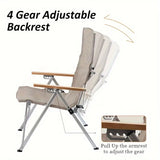 NNETM Foldable Outdoor Chair - Khaki, Four Adjustable Positions