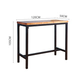 NNEIDS Vintage Industrial Wood Bar Table Kitchen Cafe Office Desk Steel Legs