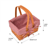 NNEIDS Picnic Basket Wicker Baskets Outdoor Deluxe Gift Storage Person Storage Carry