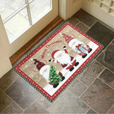 NNETM Merry Christmas Kitchen Rug - Festive Red and Green Polka Dots
